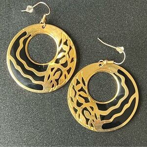 Vintage Edgar Berebi Enamel Dangle Earrings – Good Condition